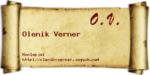 Olenik Verner névjegykártya